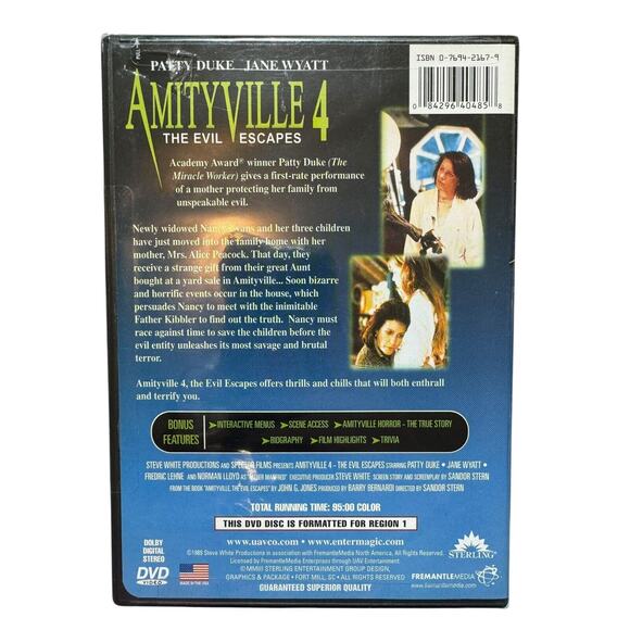 Amityville 4‎ DVD Movie The Evil Escapes 1989 Horror Thriller Patty Duke -New! - Picture 2 of 2